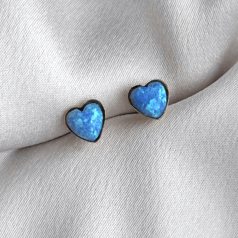 Corazón ópalo azul 5 mm