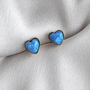 Corazón ópalo azul 5 mm