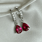 Argollas con circón rubí - Miniatura 1