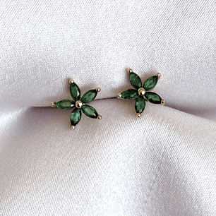 Flor esmeralda 7 mm oro