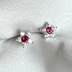 Flor circón rubí 9 mm