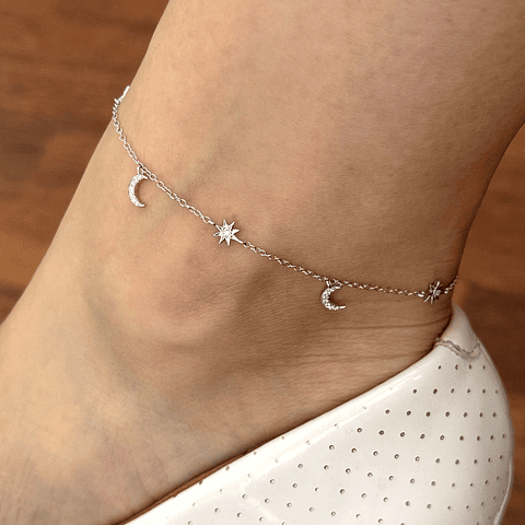 Tobillera lunas y estrellas