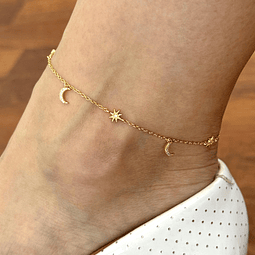 Tobillera lunas y estrellas