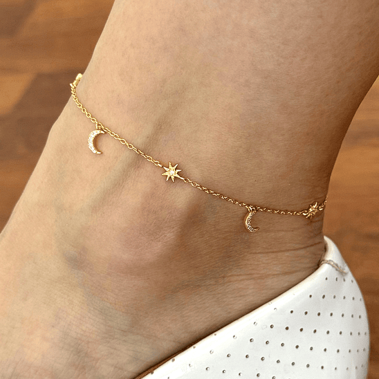 Tobillera lunas y estrellas 1