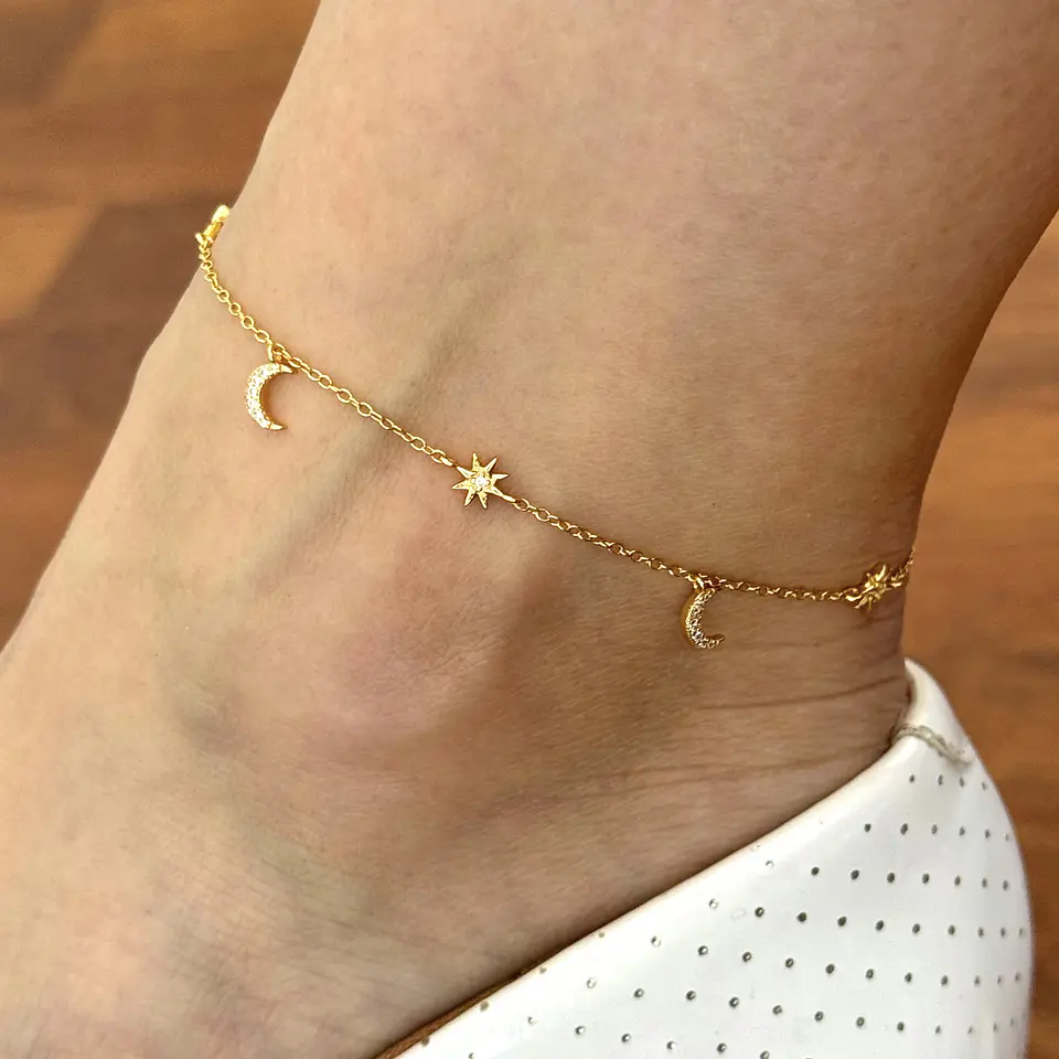 Tobillera lunas y estrellas 1