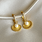 Argollas concha  con perla - Miniatura 1