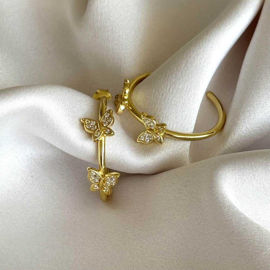 Semi argollas mariposas 1