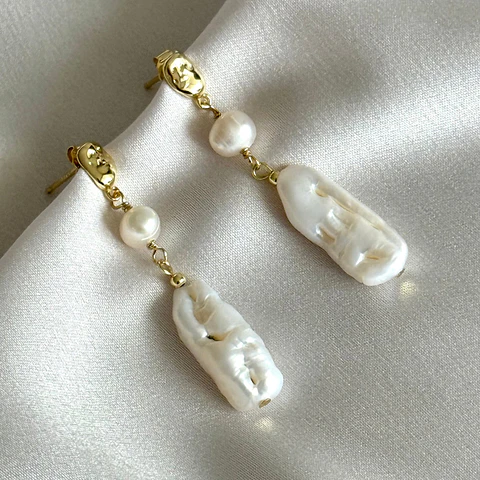 Aros de perlas naturales