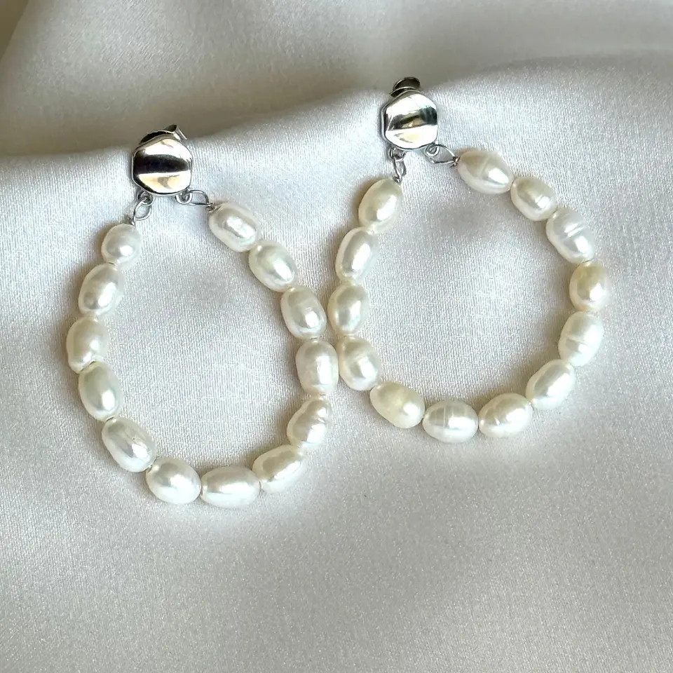 Aros de perlas de agua dulce 1