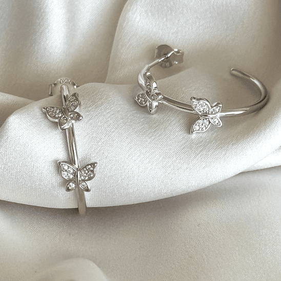 Semi argollas Mariposa 1