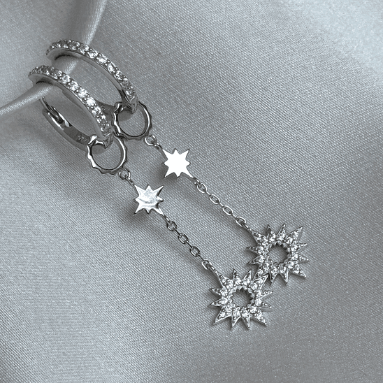 Argollas con estrellas colgantes 1