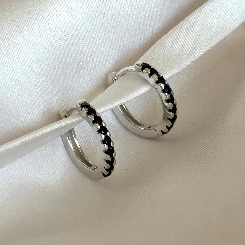 Argollas negras 13 mm 1