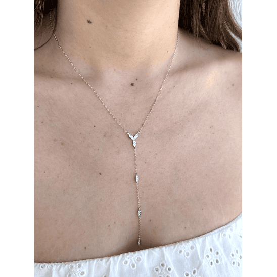 Collar plateado circones  2