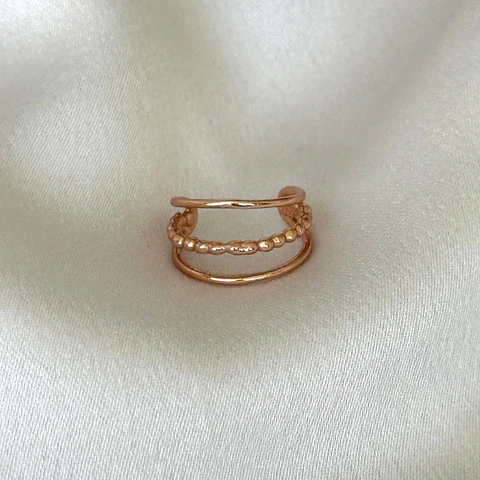 Cuff triple 10 mm oro rosado
