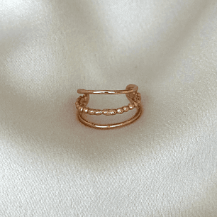 Cuff triple 10 mm oro rosado