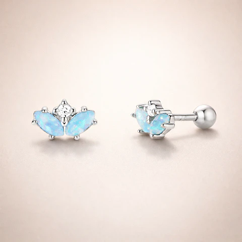 Corona ópalo azul con tope