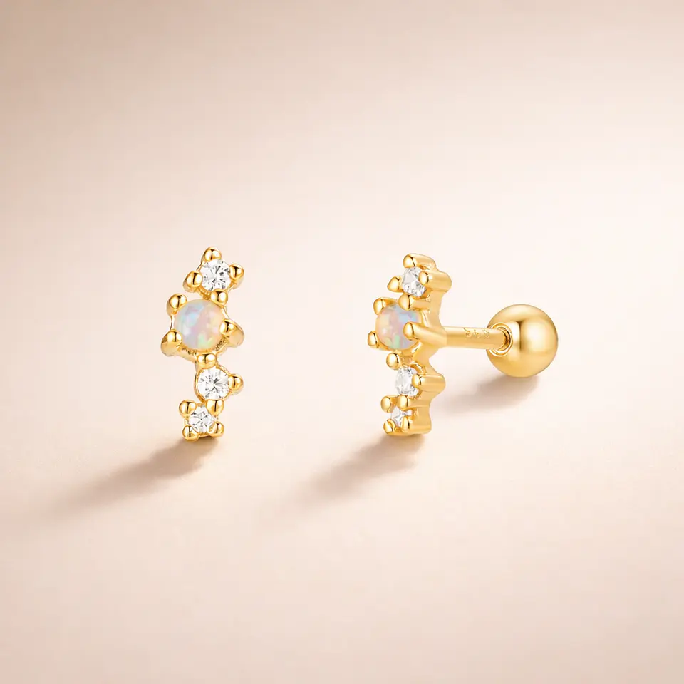 Mini circones con ópalo con tope 1