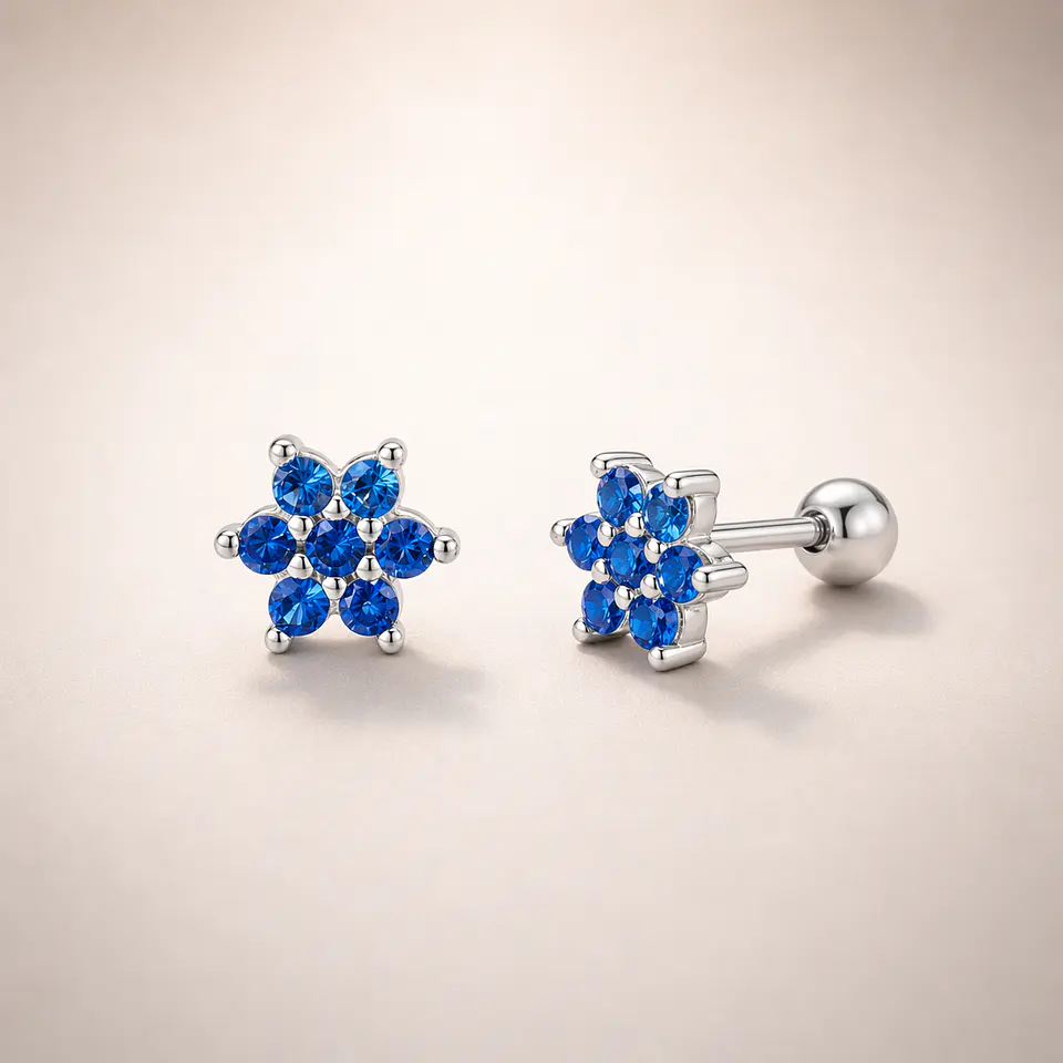 Flor azul con tope 1