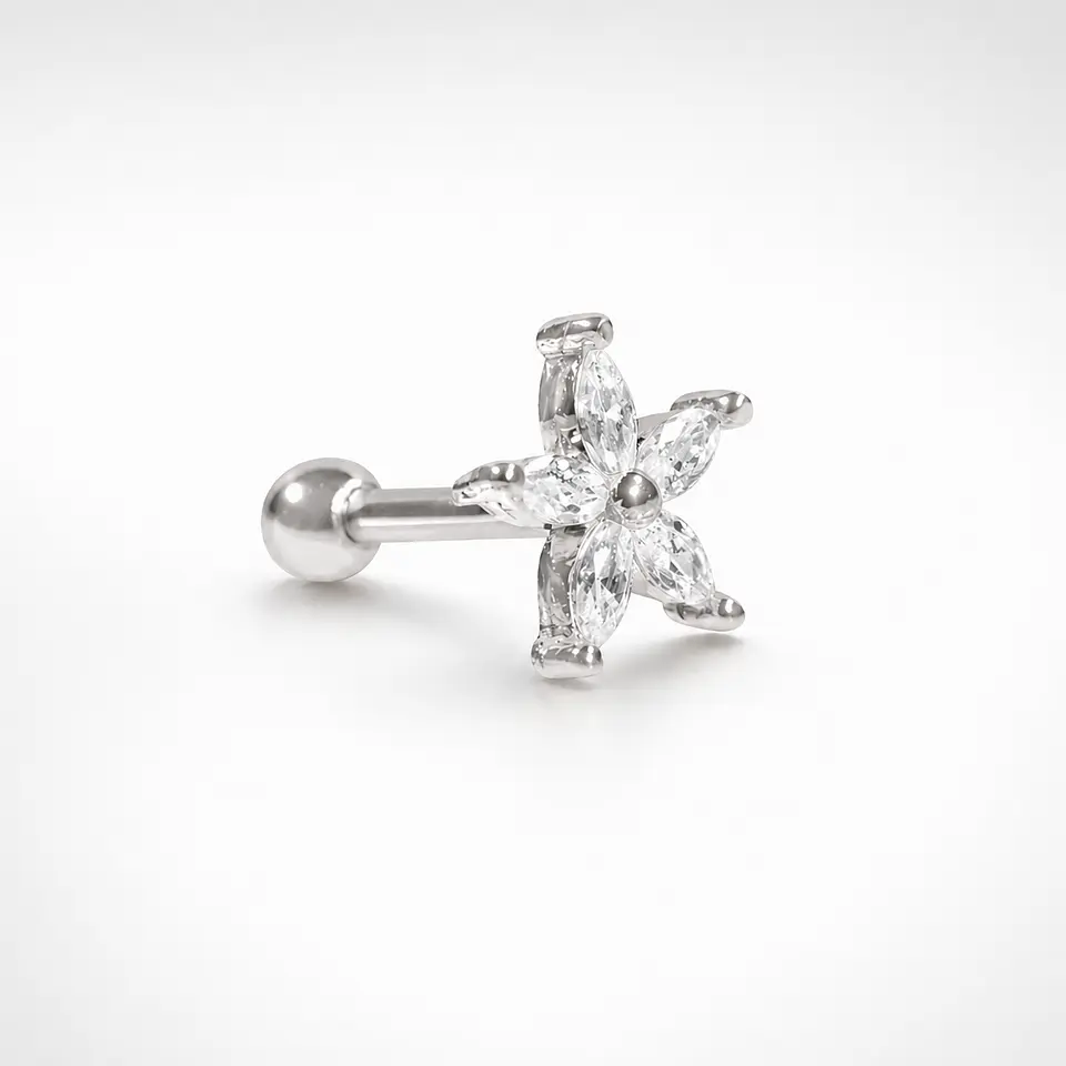 Piercing flor 7 mm 1