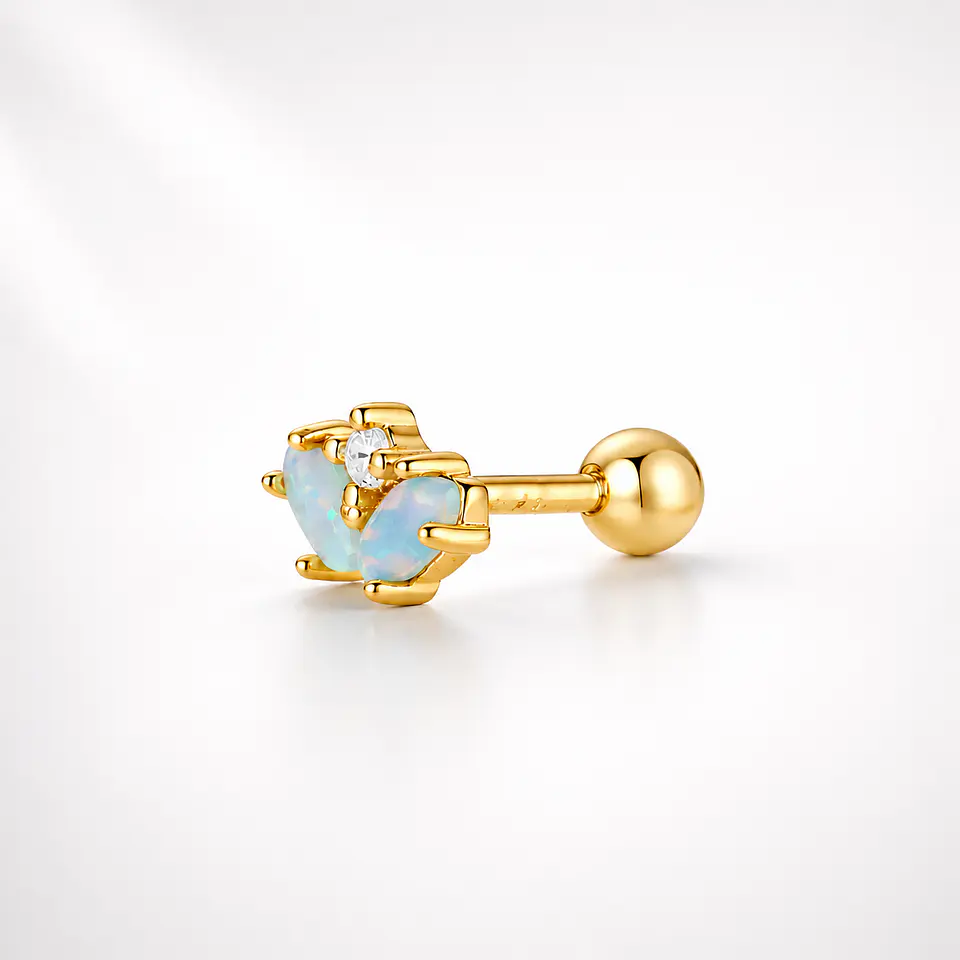 Piercing corona ópalo azul 1