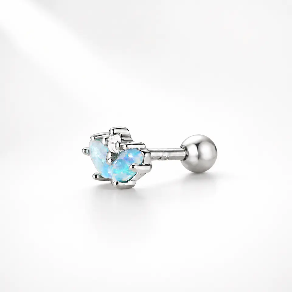 Piercing corona ópalo azul 1