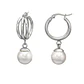 Argollas triples con perla a.q. - Miniatura 3