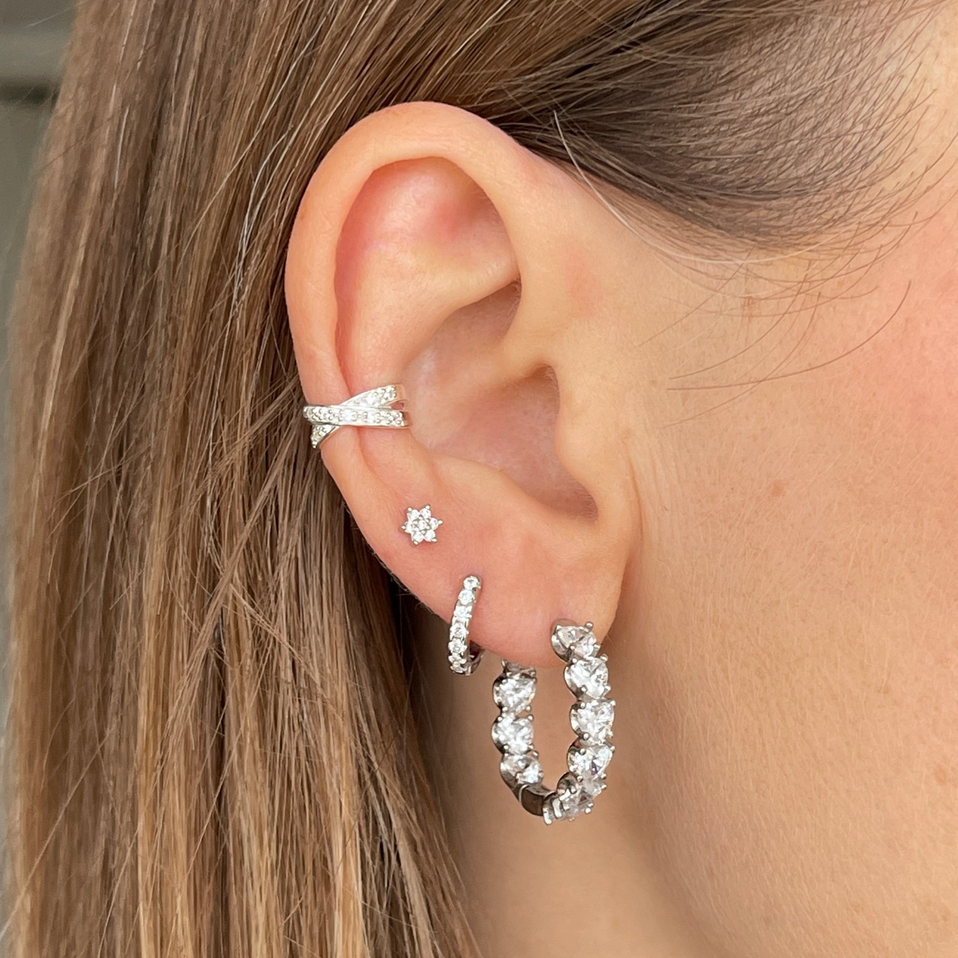Conjunto argollas de corazón