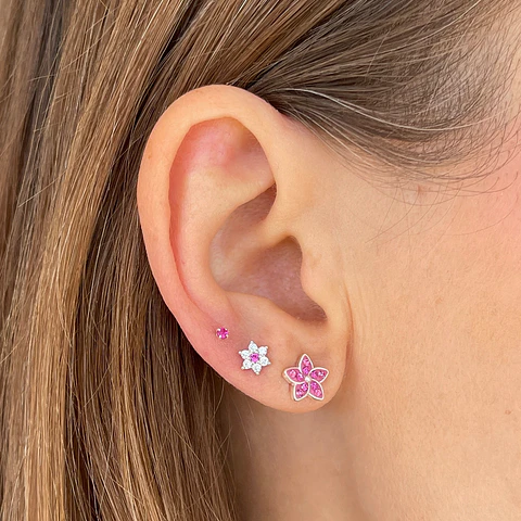 Conjunto flores fucsia