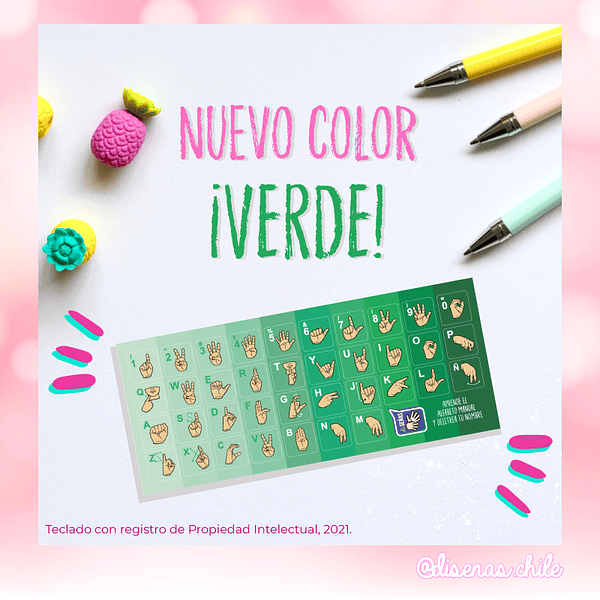 Teclado Diseñas - Color Verde Degrade