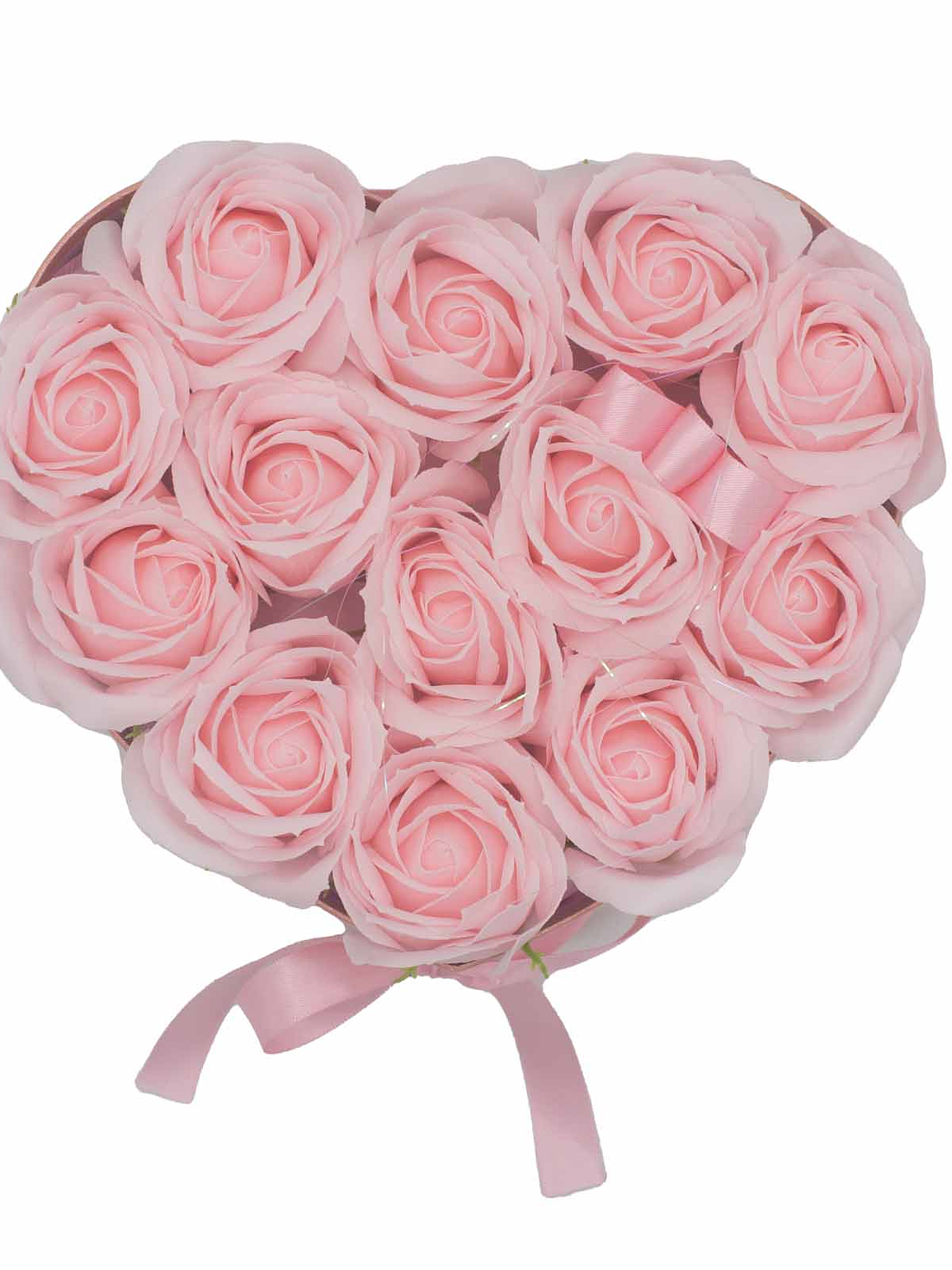 Buquês de Flores de Sabão Caixa Coração 13 Rosas  3