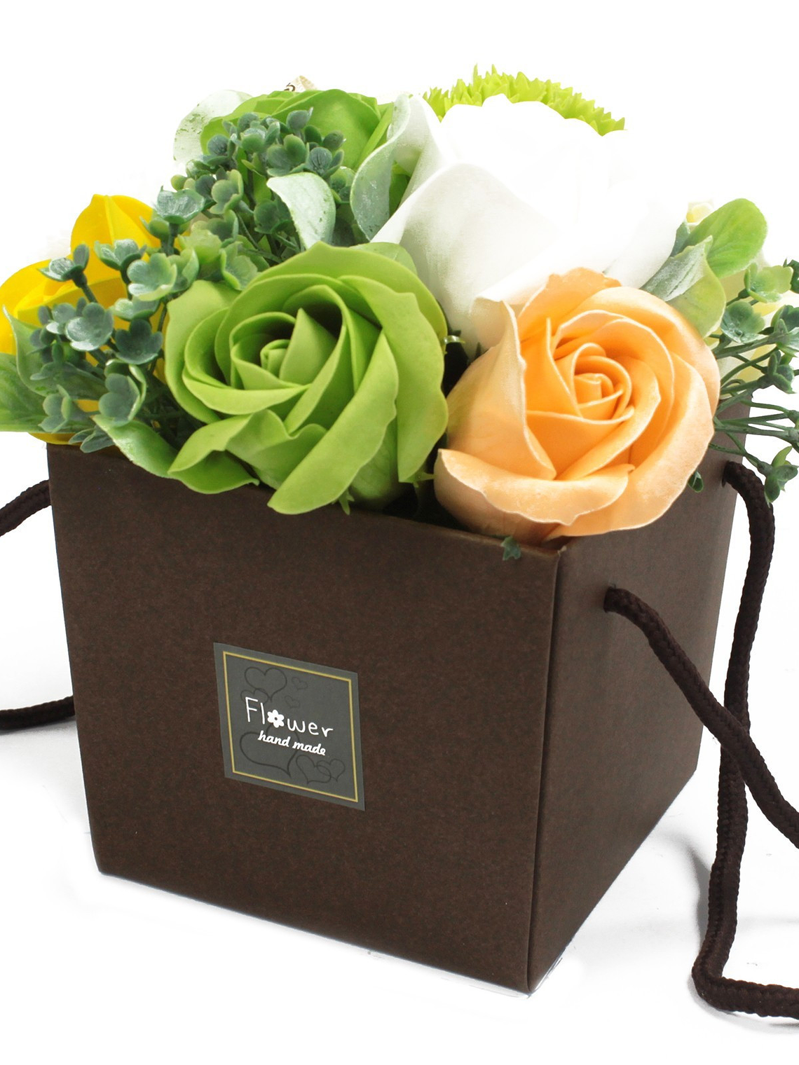 Cesto cartão Buquê flores de sabão 4