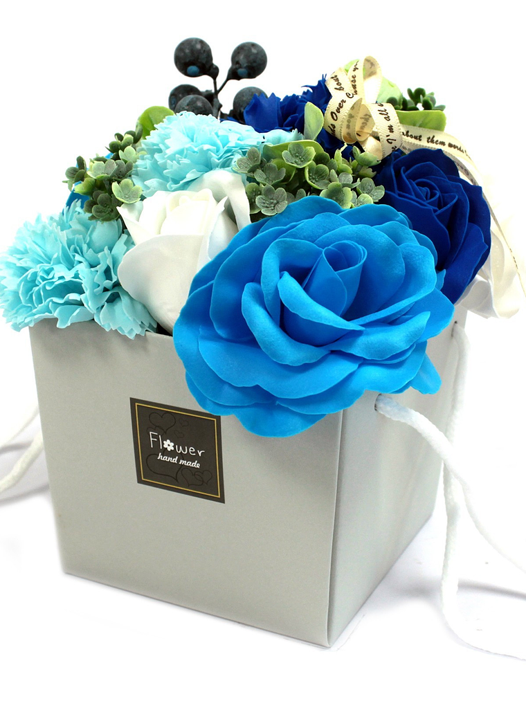 Cesto cartão Buquê flores de sabão 5