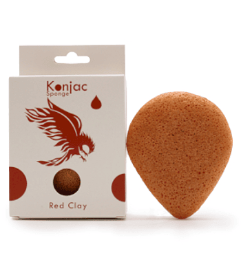 Esponja Konjac com Argila Vermelha – Rejuvenescedora e para Peles Sensíveis