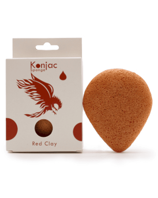 Esponja Konjac com Argila Vermelha – Rejuvenescedora e para Peles Sensíveis