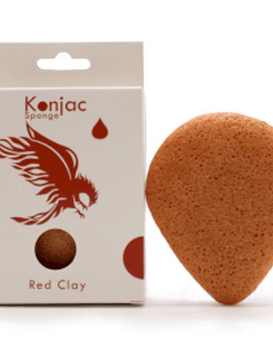Esponja Konjac com Argila Vermelha – Rejuvenescedora e para Peles Sensíveis