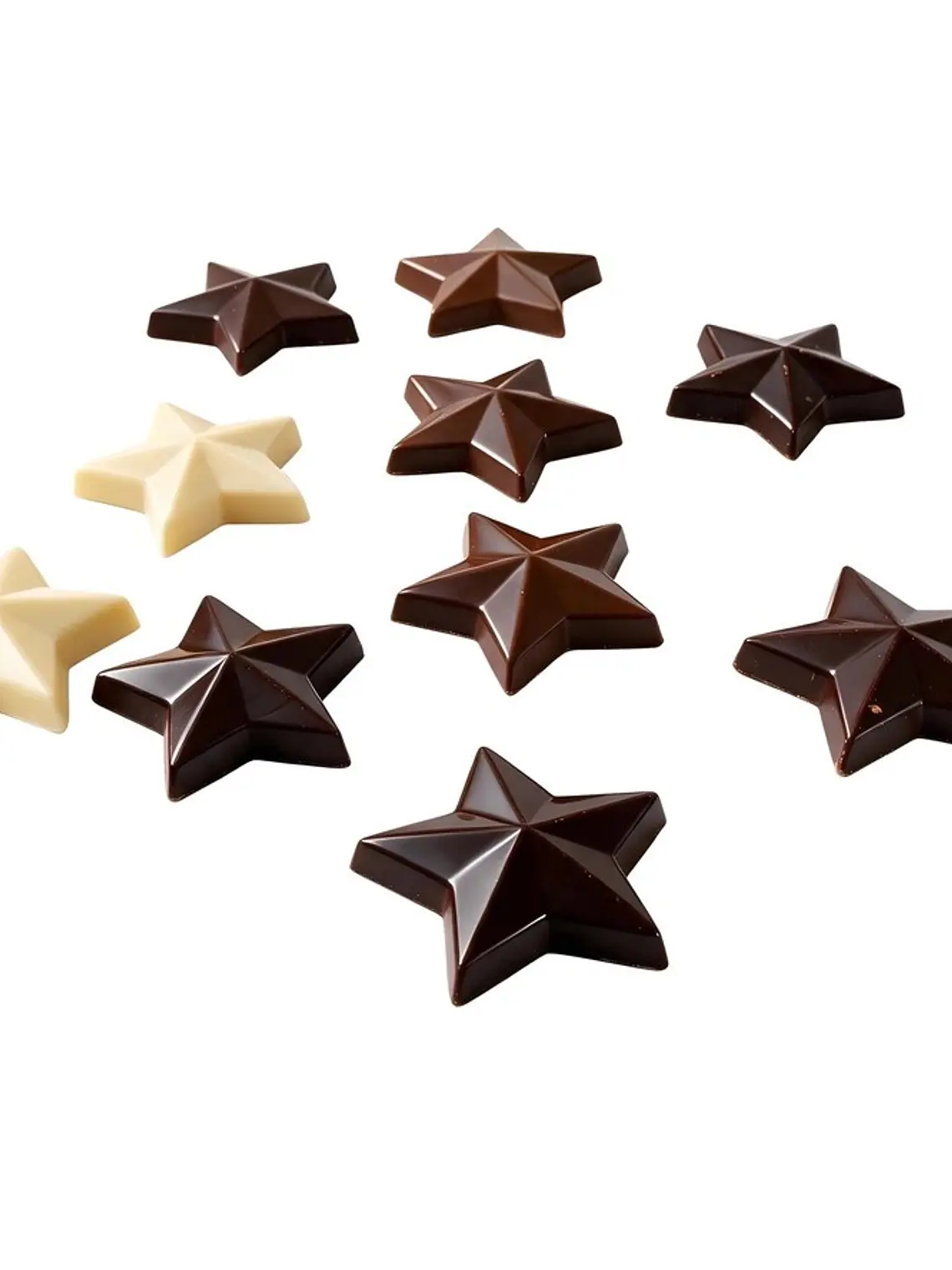 Pirâmide com ESTRELAS DE CHOCOLATE NEGRO 50g 3