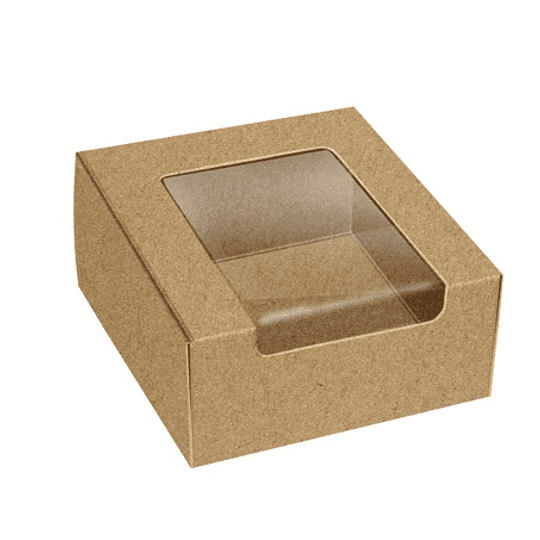 Embalagem Cartolina Kraft C/ janela – Pack 100