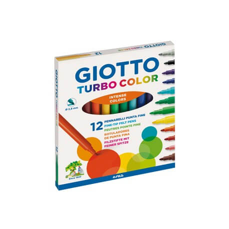 Marcador Feltro Giotto Turbo Color 12 Cores