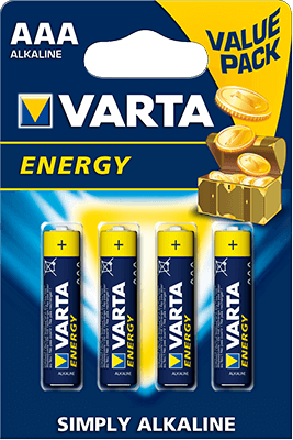Pilhas Alcalinas Varta Energy LR3 AAA 1.5V 1100mAh 4un	