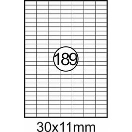 Etiqueta Fegolabel A4 30X11mm Branca (CX.100F=18900UDS)