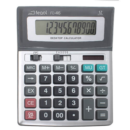 Calculadora de Secretária Fegol FL-46 (12 Dígitos)
