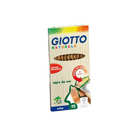 Caixa C/12 Lápis Cor GIOTTO Natural Longos 18CM