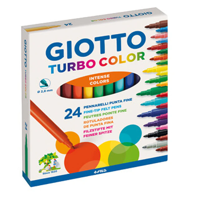 Marcador Feltro Giotto Turbo Color 24 cores