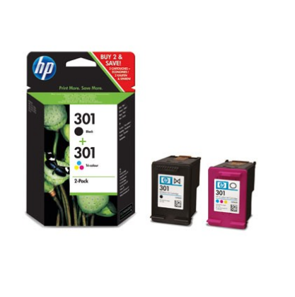 Pack Tinteiro Original HP nº 301 preto + cores