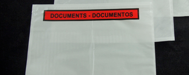 Envelope para 110x240mm adesivo transparente "contem documentos"