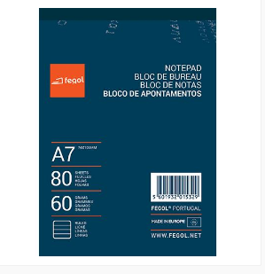 Bloco de apontamentos A7 60gr xadrez 80folhas (10uni)