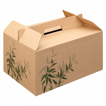 Caixa c / Asa p / Menu "Lunch Box" Kraft 28x20x15cm-100 uni
