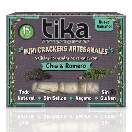 Galletas Cracker Chia y Romero 140 gr / Tika