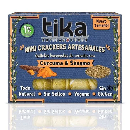 Galletas Cracker Cúrcuma y Sésamo 140 gr / Tika