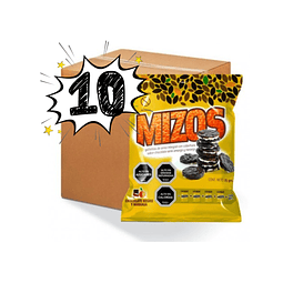 Caja galletas de arroz chocolate naranja 10 unidades de 25 gramos Marca Mizos